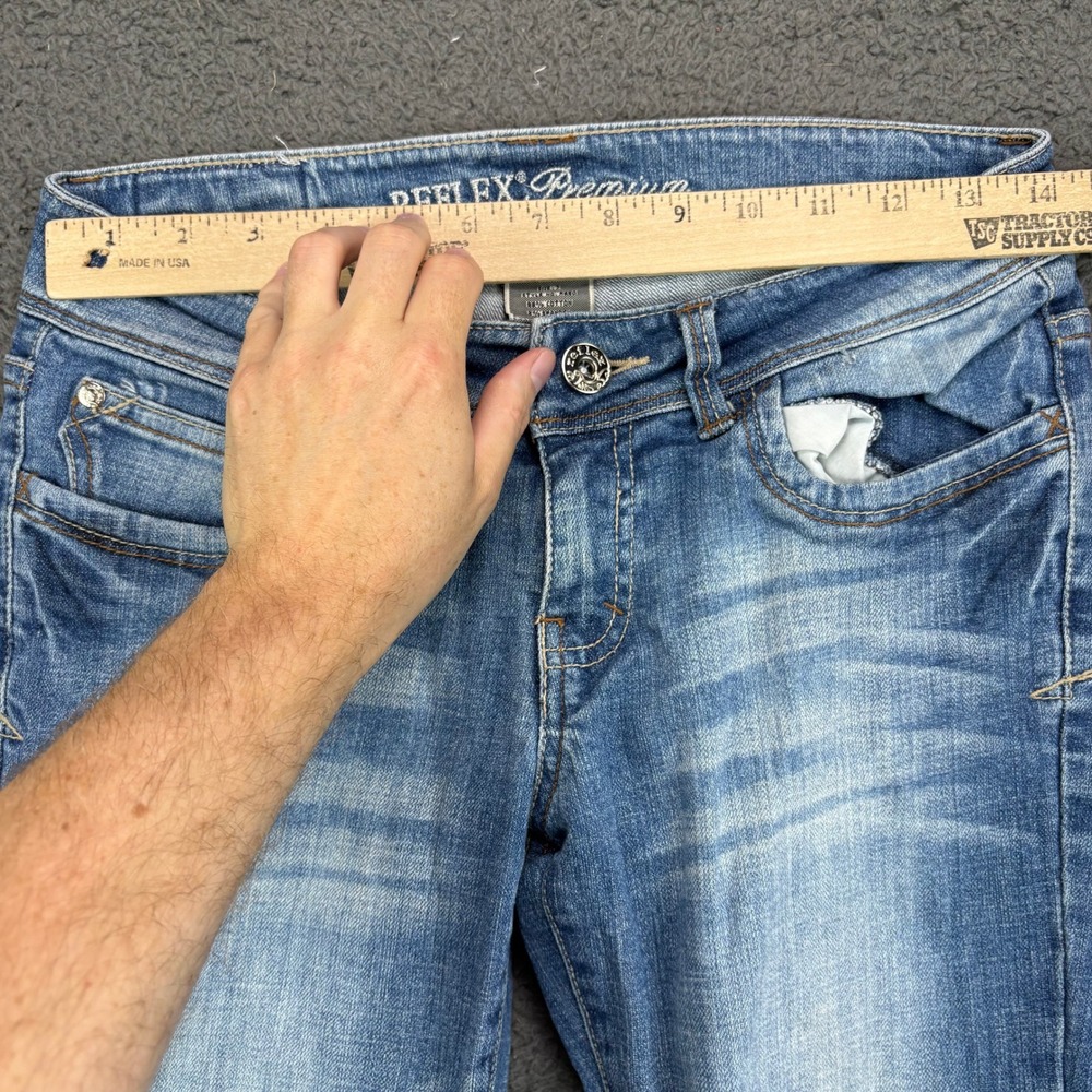 Reflex Premium Womens Size 7 Blue Low Rise Skinny Jeans R650 Distressed Wash - Picture 3 of 8